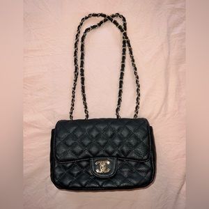 Black quilted purse